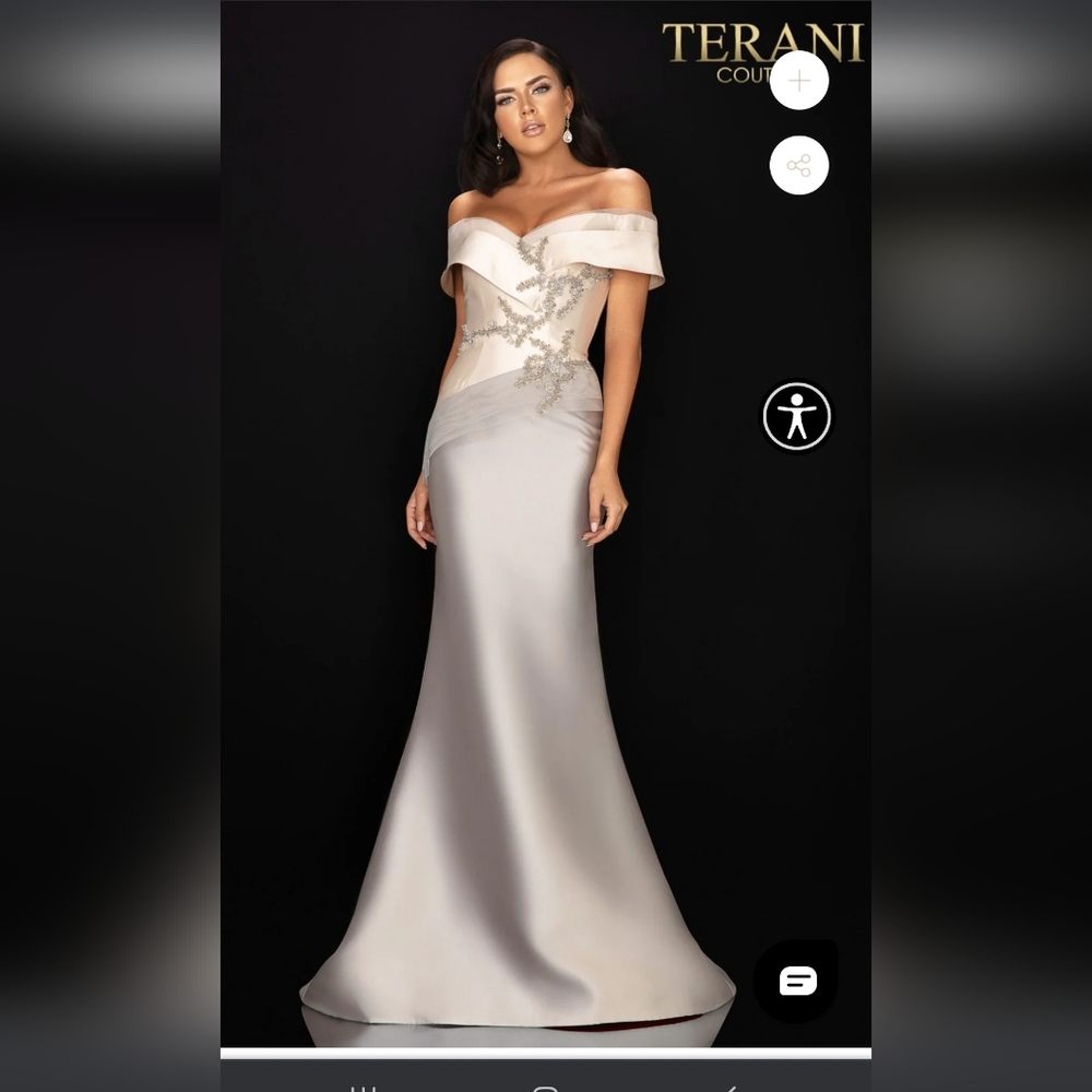 WEDDING GUEST DRESS - CHAMPAGNE 12 TERANI COUTURE